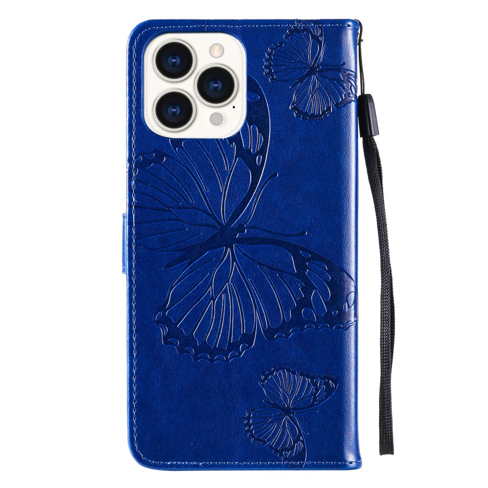  iPhone 13 Pro - Fodral Med Butterfly Tryck - Blå