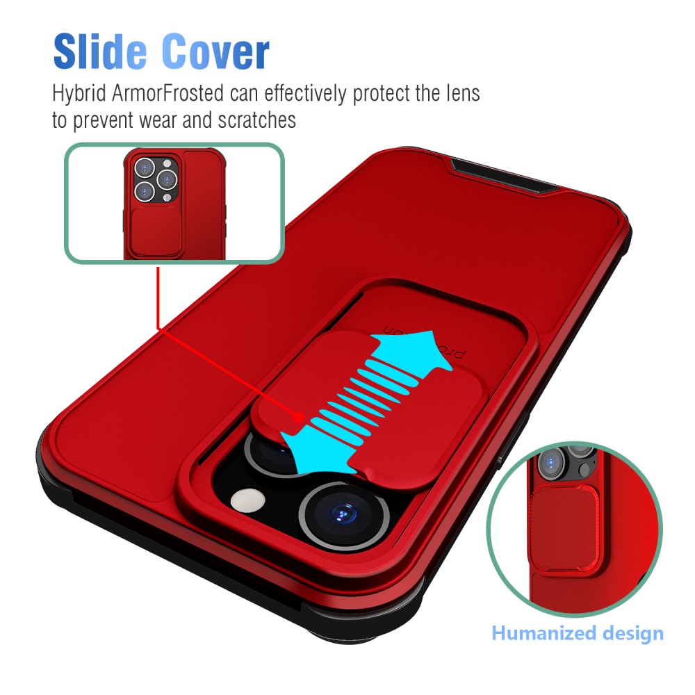  iPhone 13 Pro - CamShield Hybrid Skal - Röd