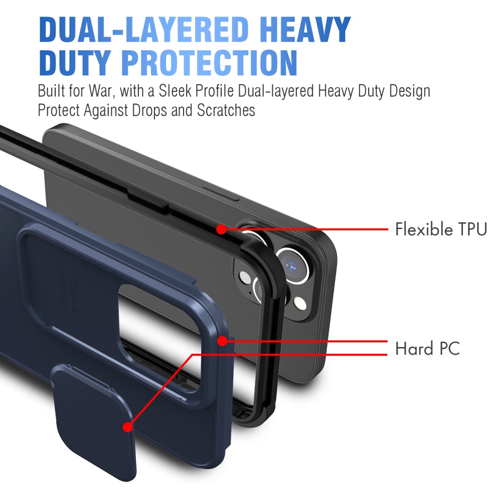  iPhone 13 Pro - CamShield Hybrid Skal - Blå