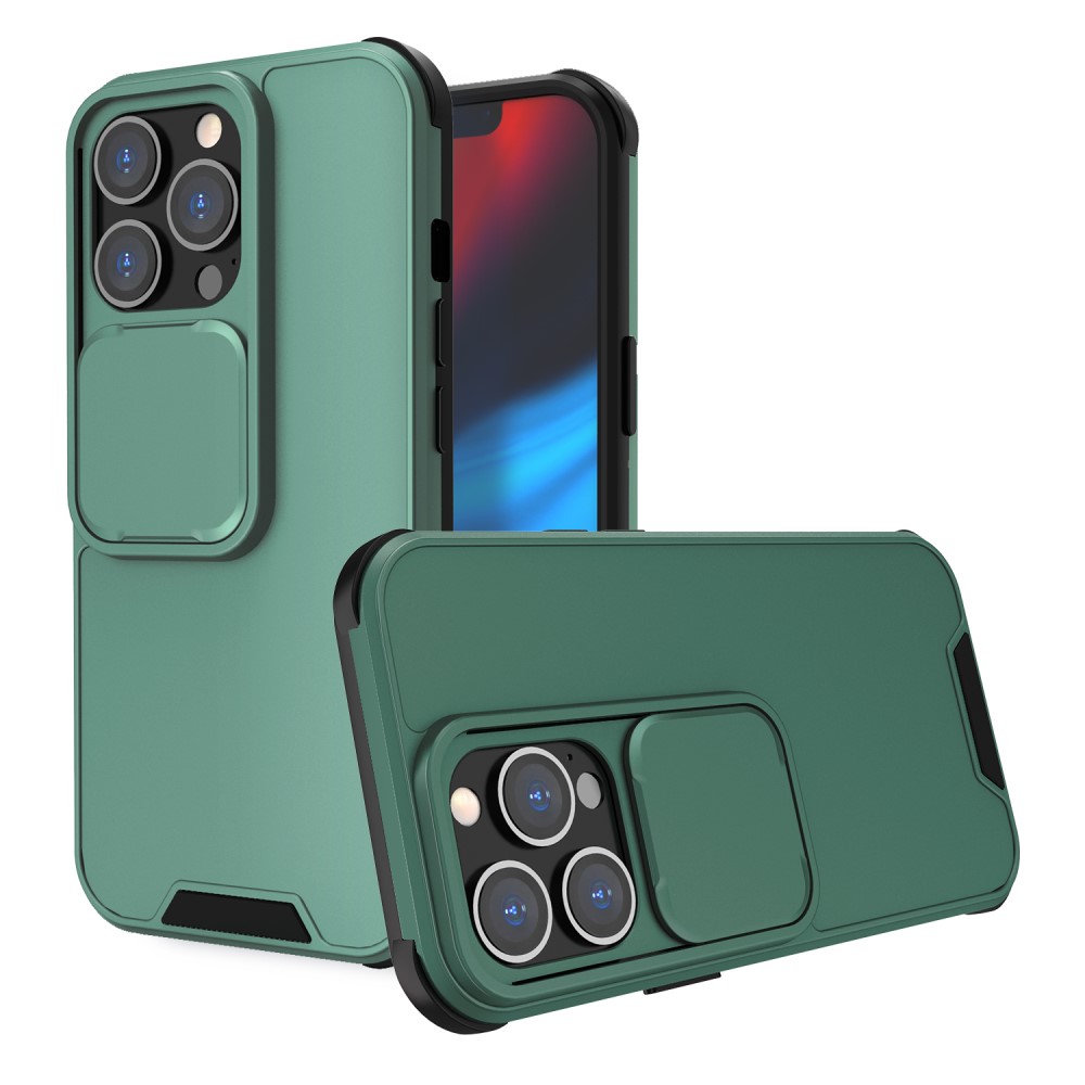  iPhone 13 Pro - CamShield Hybrid Skal - Grön