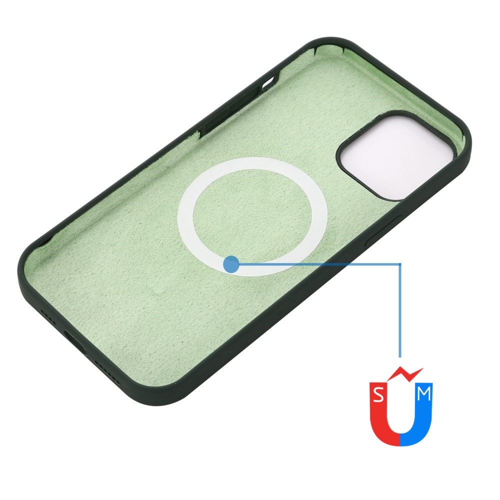  iPhone 13 Pro - MagSafe Liquid Silikon Skal - Mörk Grön