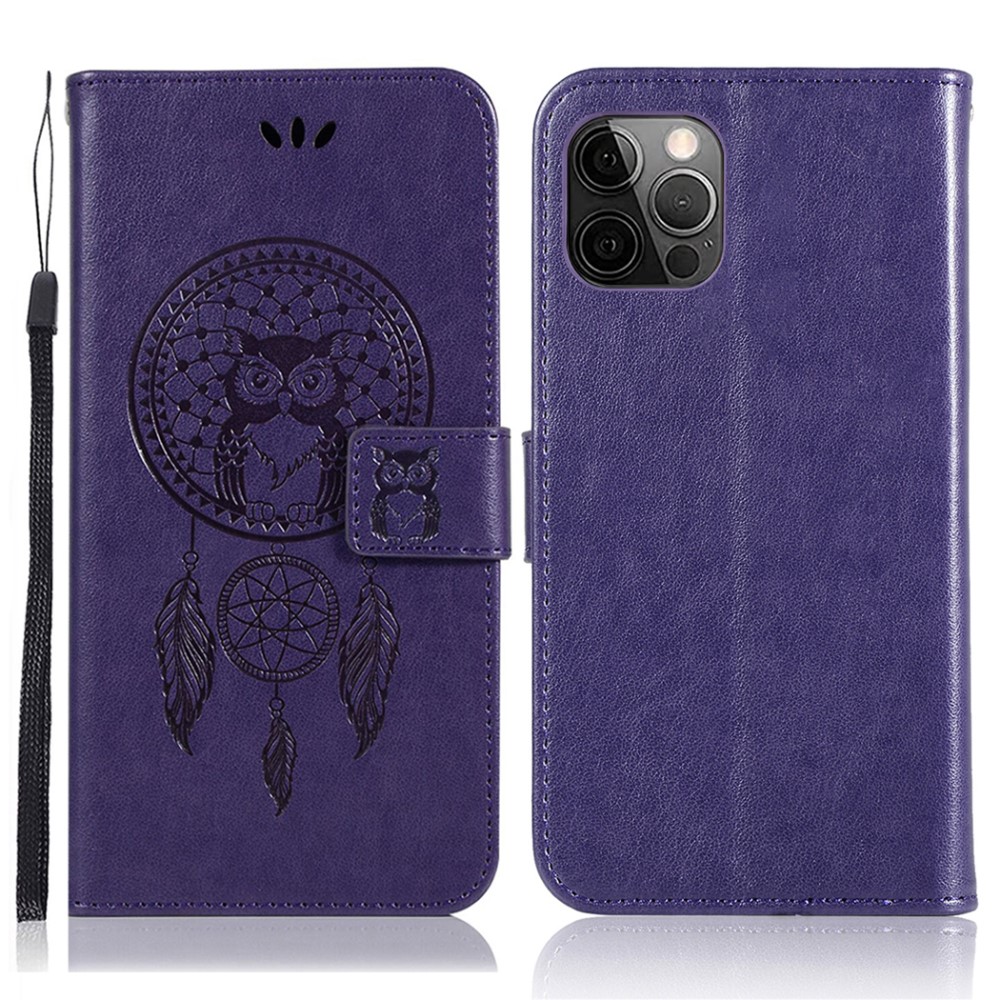  iPhone 13 Pro - Owl Dream Catcher Läder Fodral - Lila