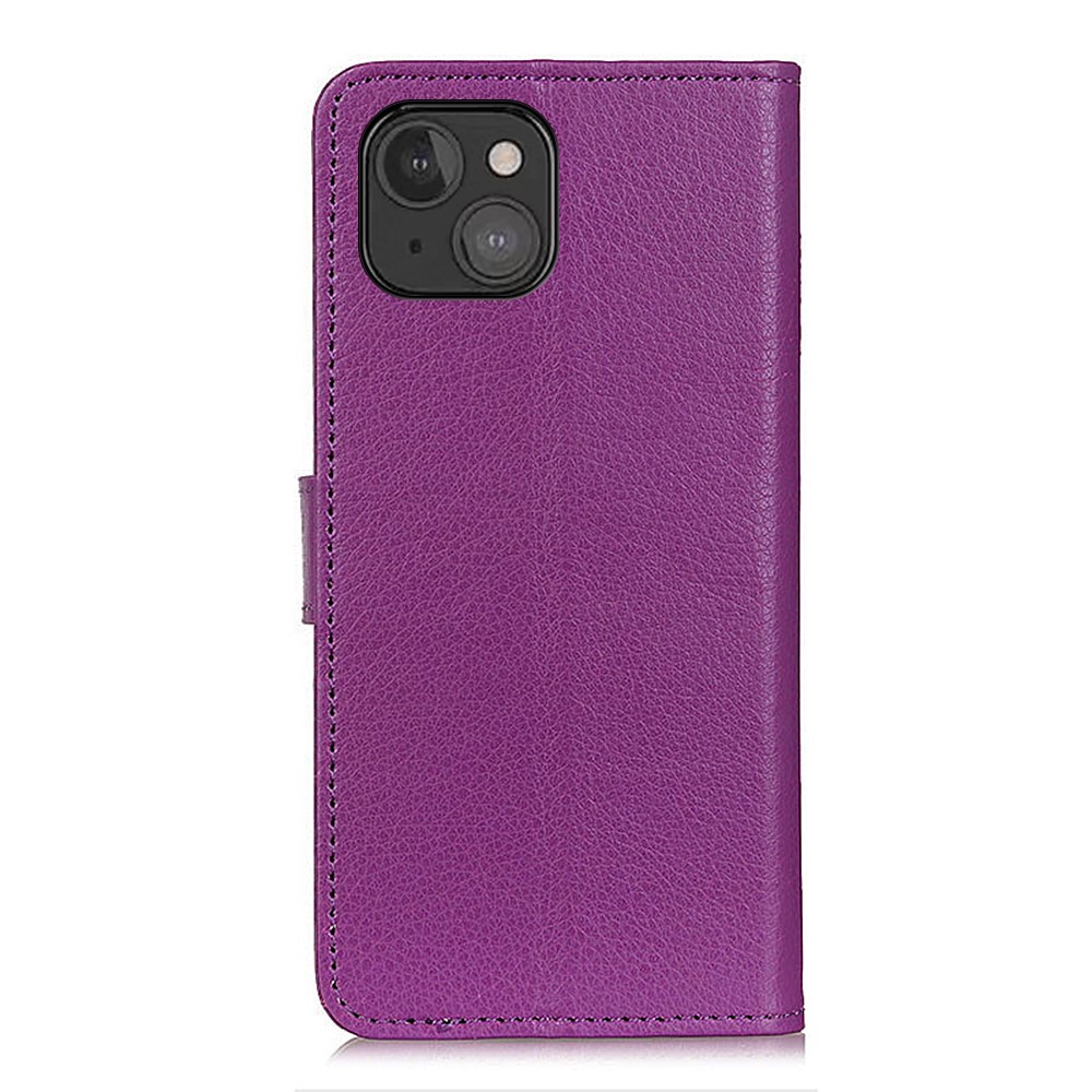  iPhone 13 Mini - Litchi Läder Fodral - Lila