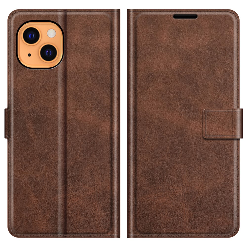  iPhone 13 Mini - Slim Solid Läder Fodral - Brun