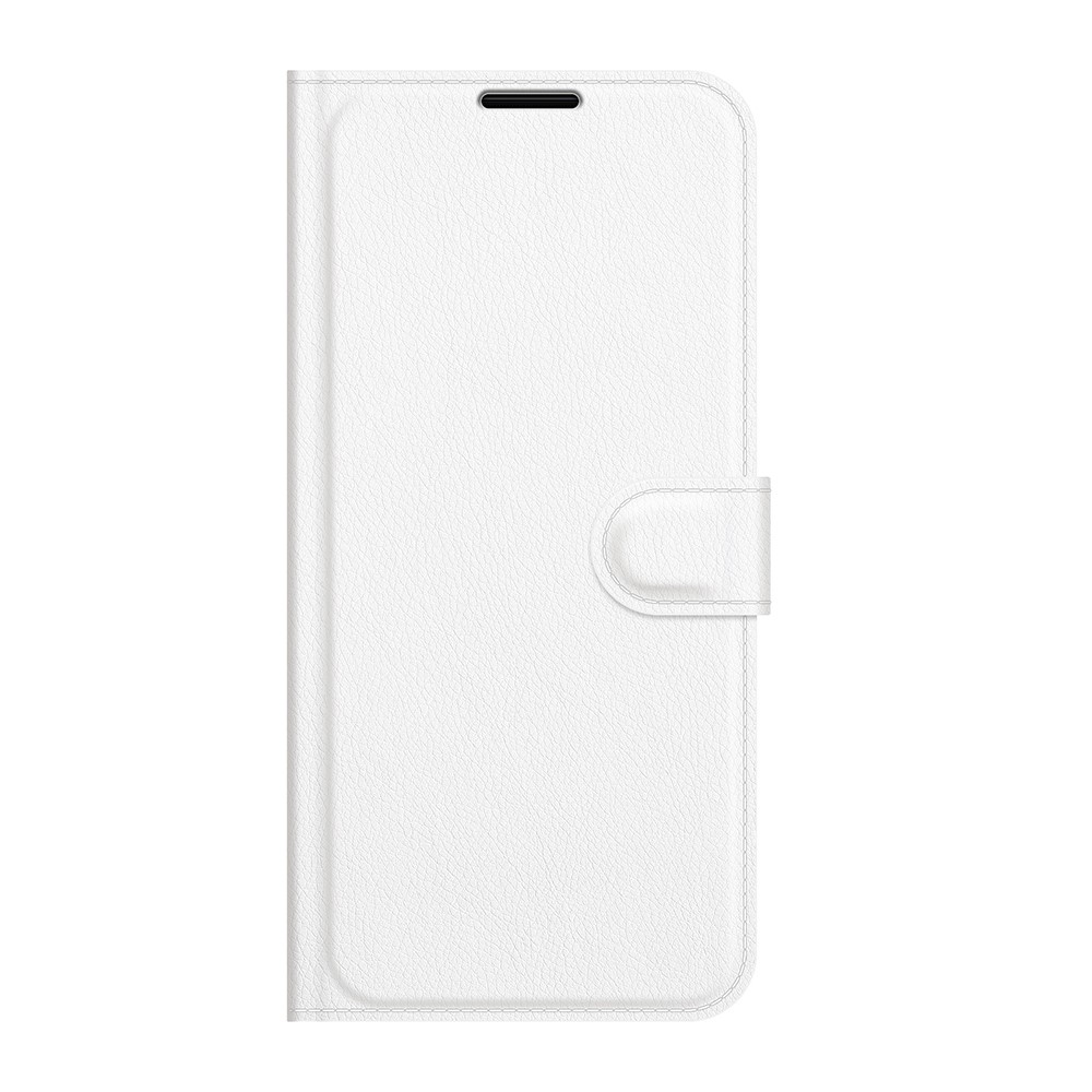  iPhone 13 Mini - Litchi Skin Läder Fodral - Vit