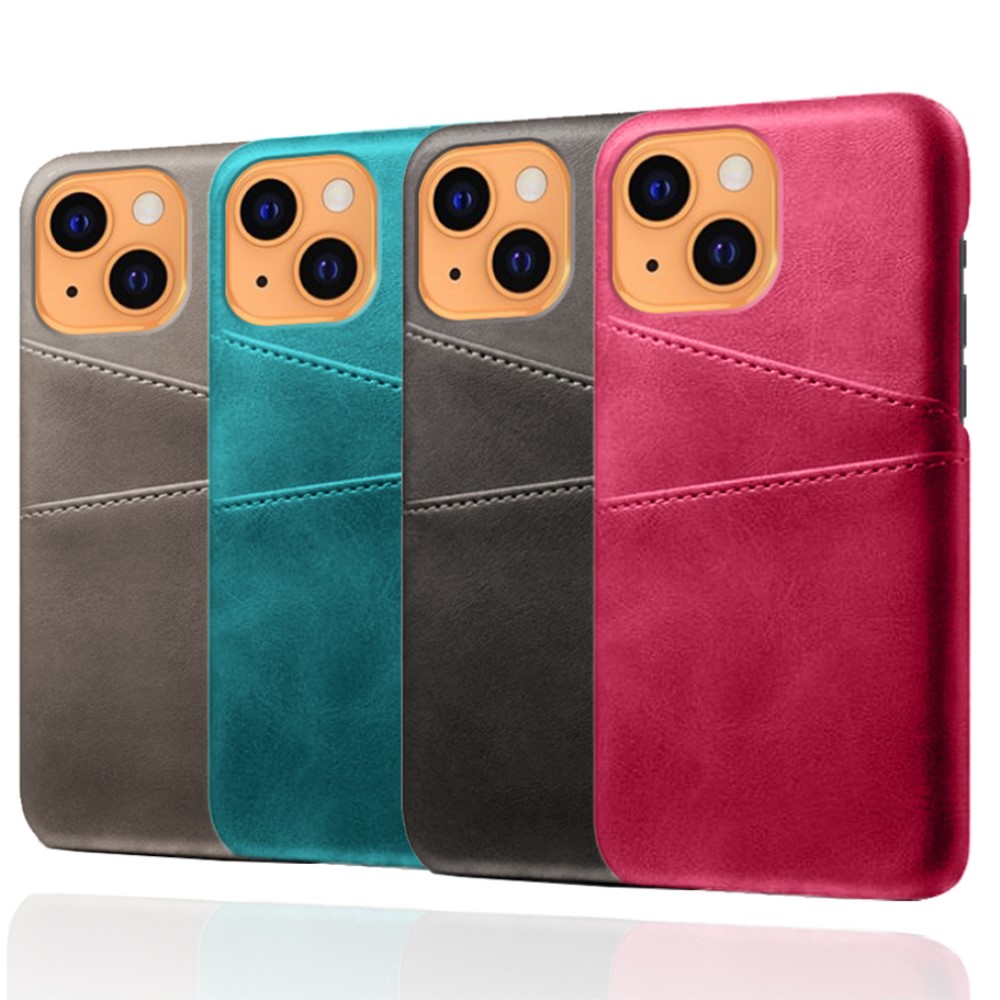 KSQ iPhone 13 Mini - KSQ Läder Skal Med Kortfack - Svart