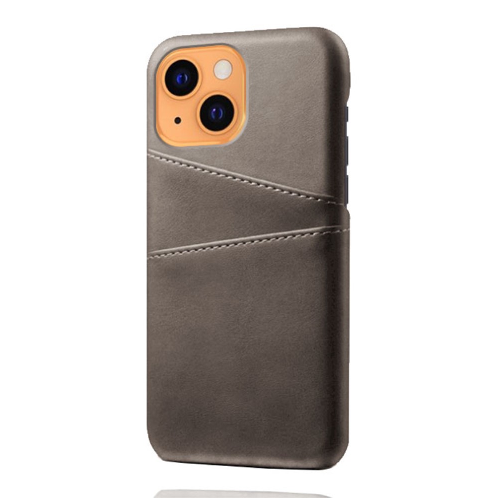 KSQ iPhone 13 Mini - KSQ Läder Skal Med Kortfack - Grå