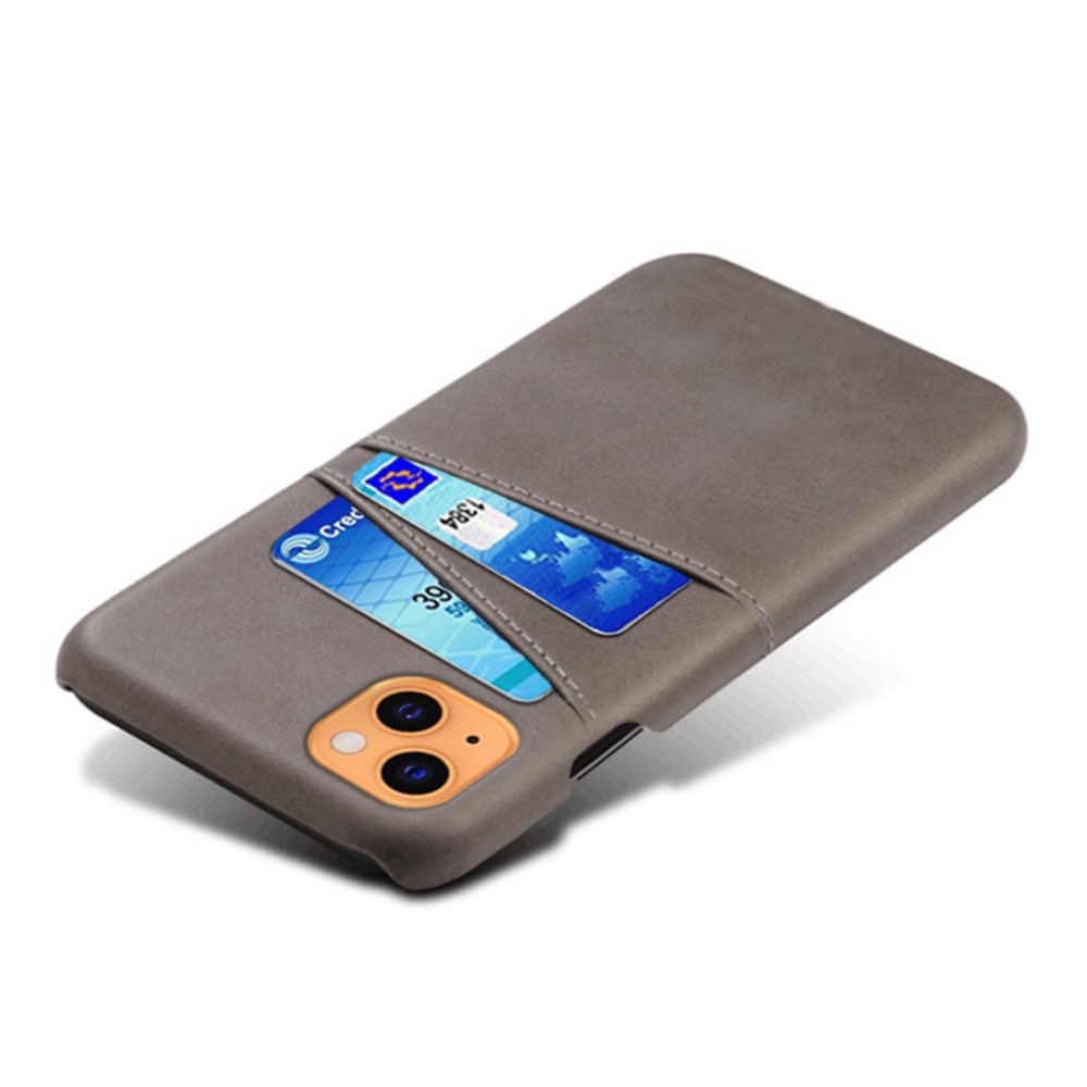 KSQ iPhone 13 Mini - KSQ Läder Skal Med Kortfack - Grå
