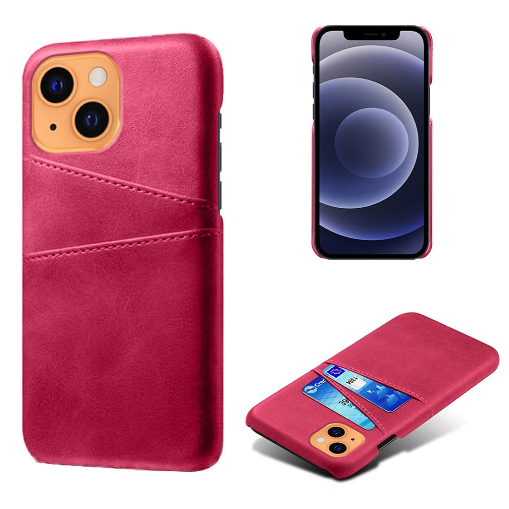 KSQ iPhone 13 Mini - KSQ Läder Skal Med Kortfack - Rosa