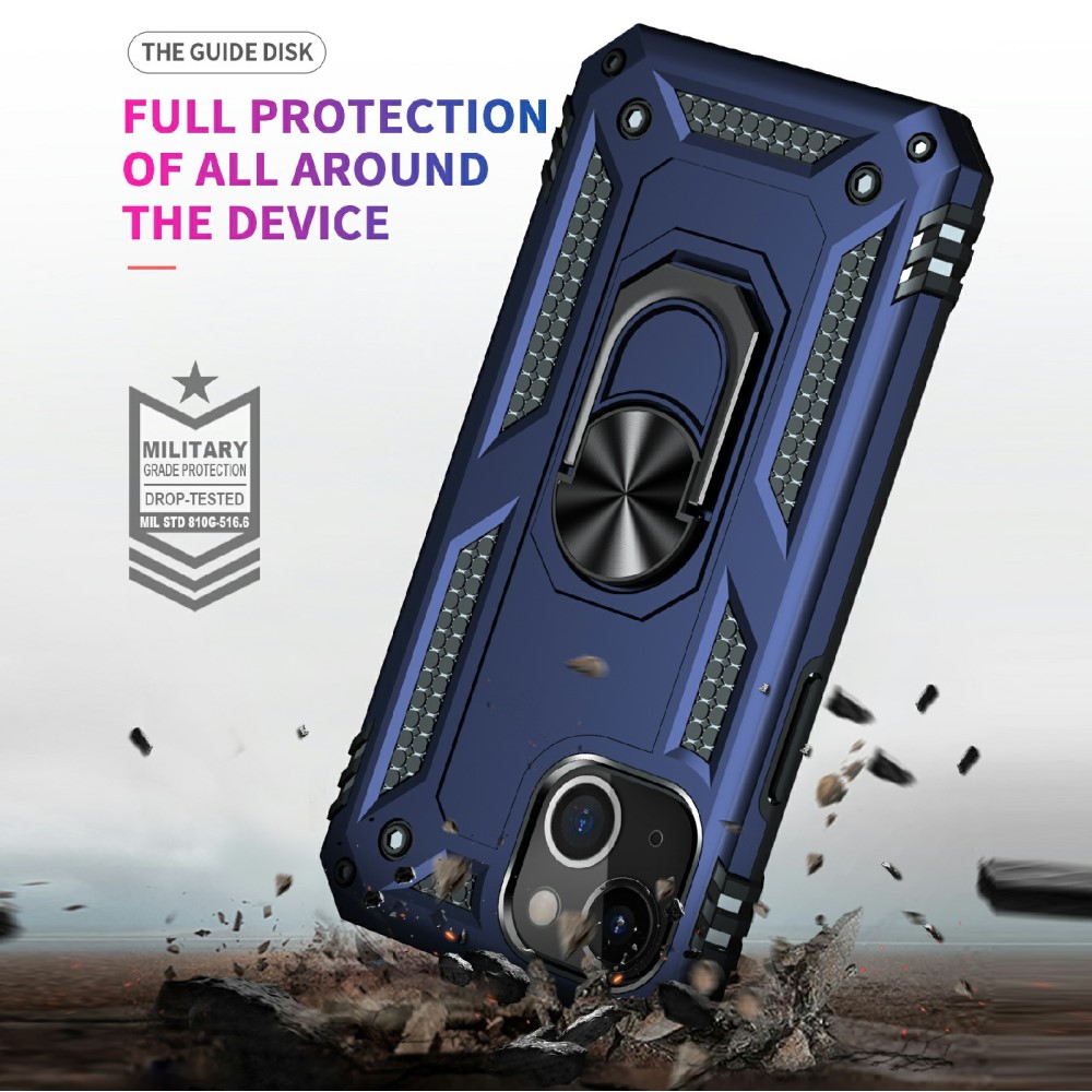 iPhone 13 Mini - Shockproof Hybrid Ring Skal - Blå