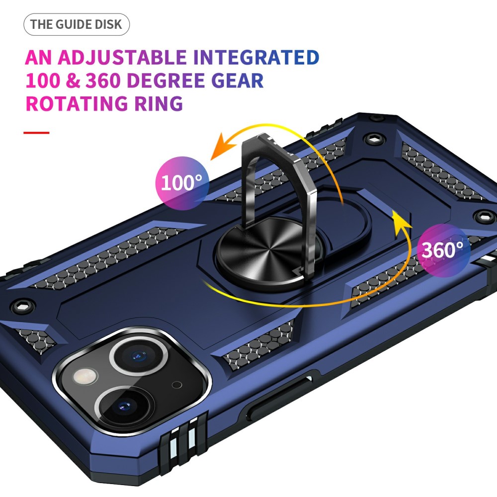  iPhone 13 Mini - Shockproof Hybrid Ring Skal - Blå