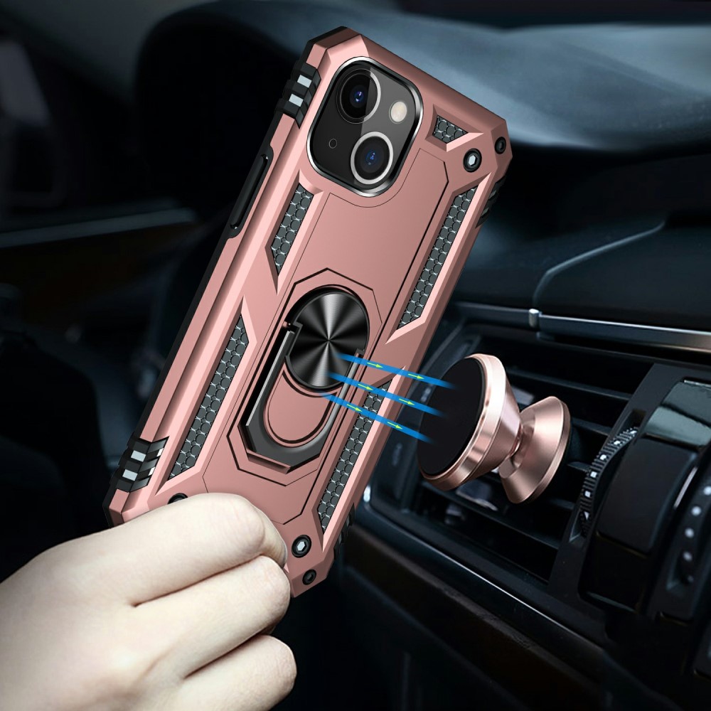  iPhone 13 Mini - Shockproof Hybrid Ring Skal - Roséguld