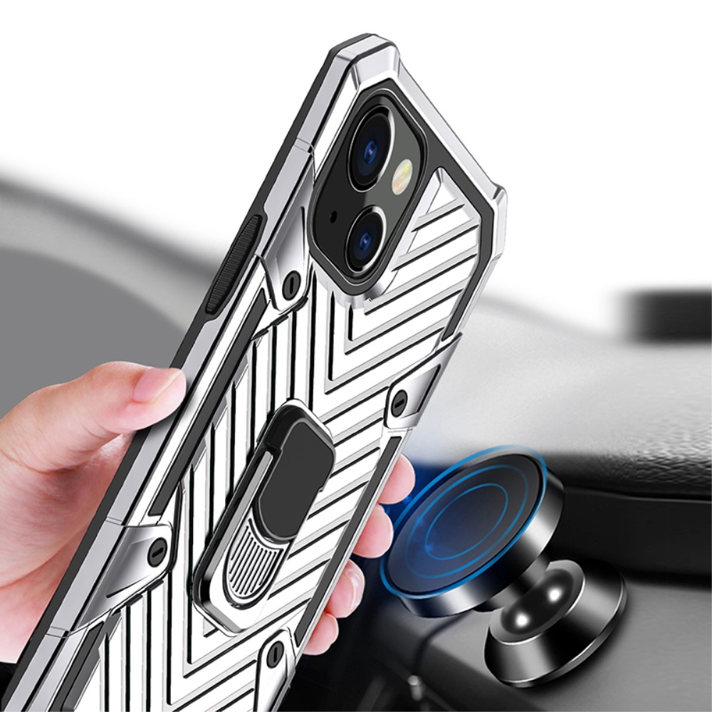  iPhone 13 Mini - Armor Hybrid Ring Skal - Silver