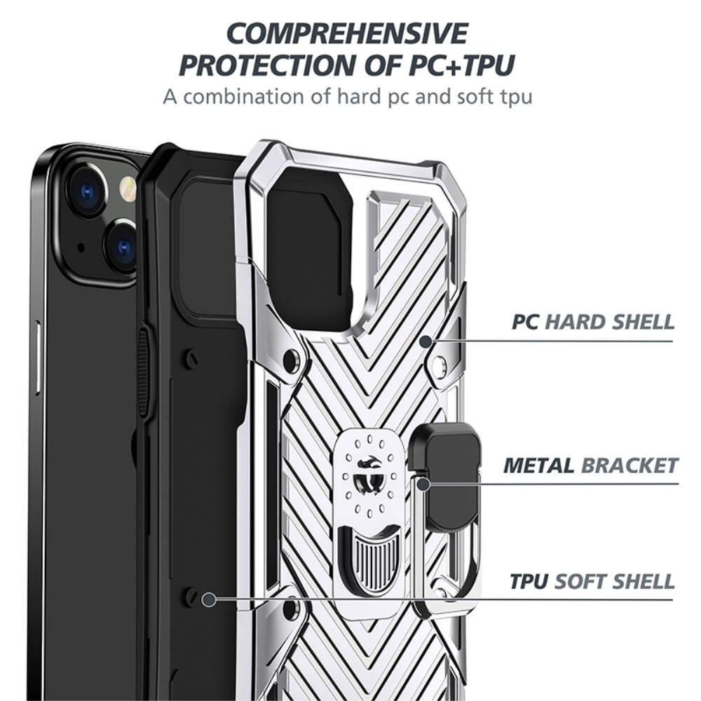  iPhone 13 Mini - Armor Hybrid Ring Skal - Silver