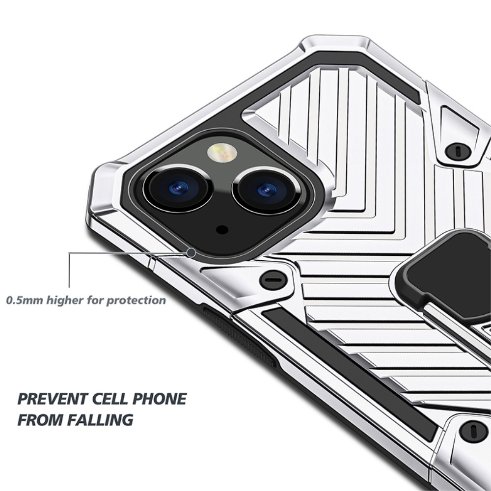  iPhone 13 Mini - Armor Hybrid Ring Skal - Silver