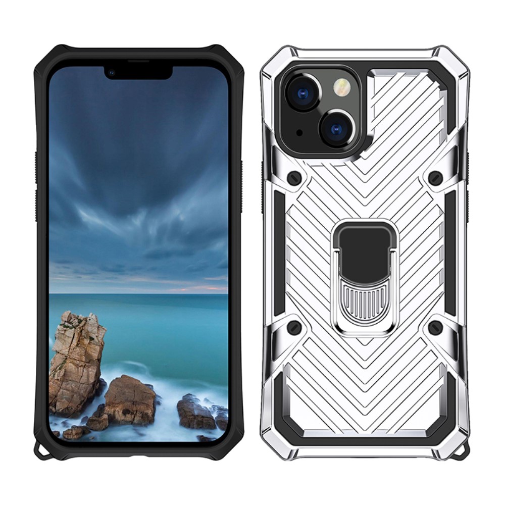  iPhone 13 Mini - Armor Hybrid Ring Skal - Silver