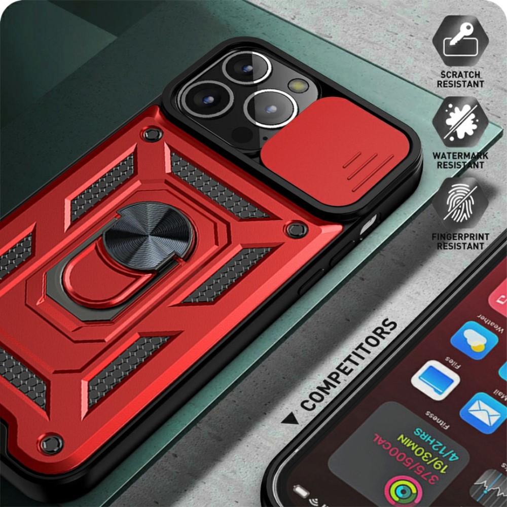  iPhone 13 Mini - CamShield Armor Hybrid Ring Skal - Roséguld