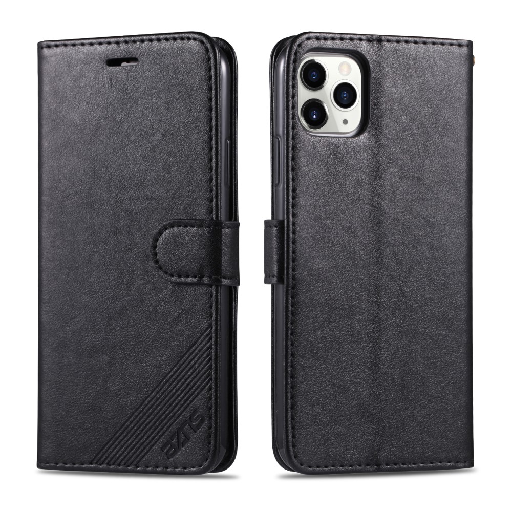 AZNS iPhone 13 Mini - AZNS Klassiskt Läder Fodral - Svart