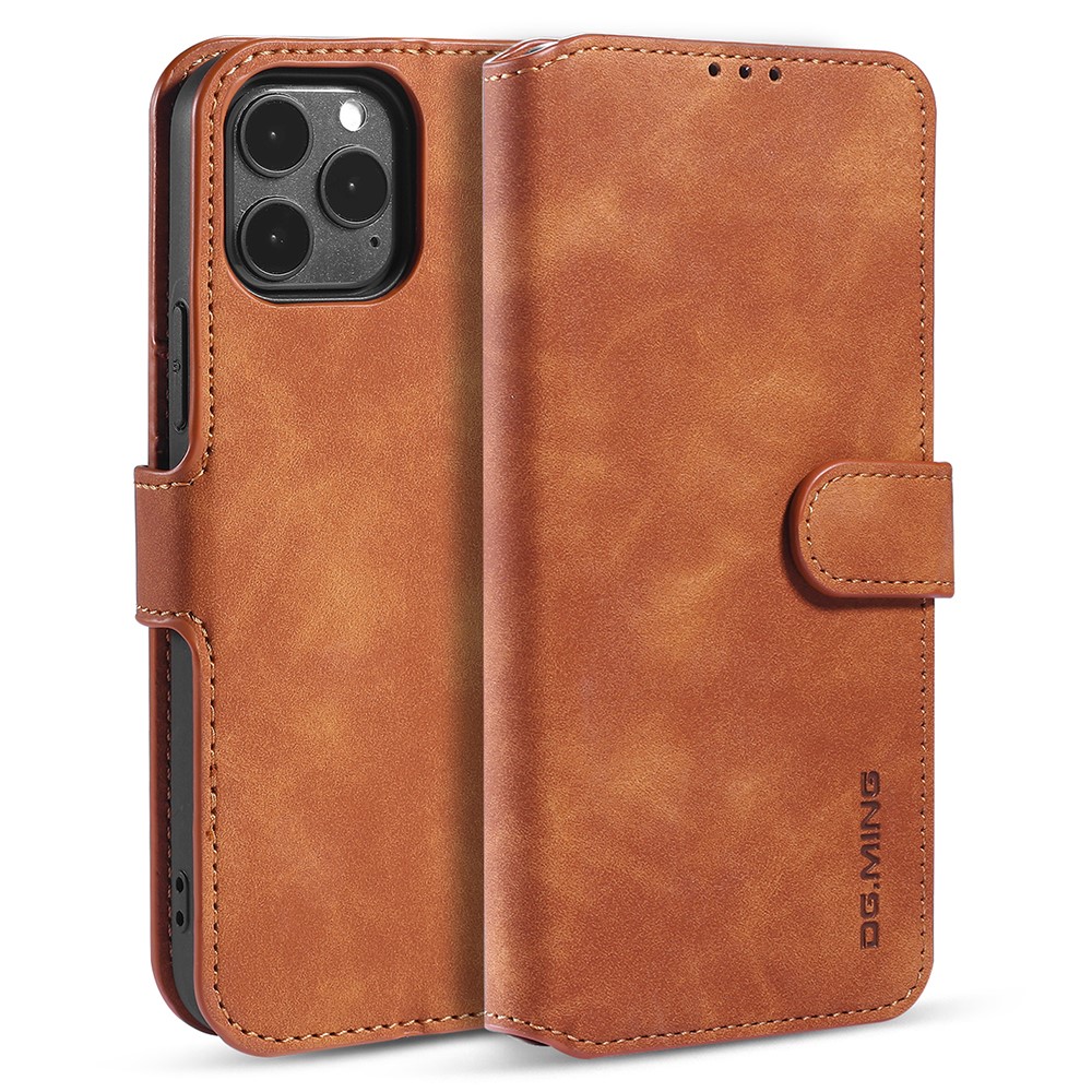 DG.MING iPhone 13 Mini - DG.MING Retro Läder Fodral - Brun