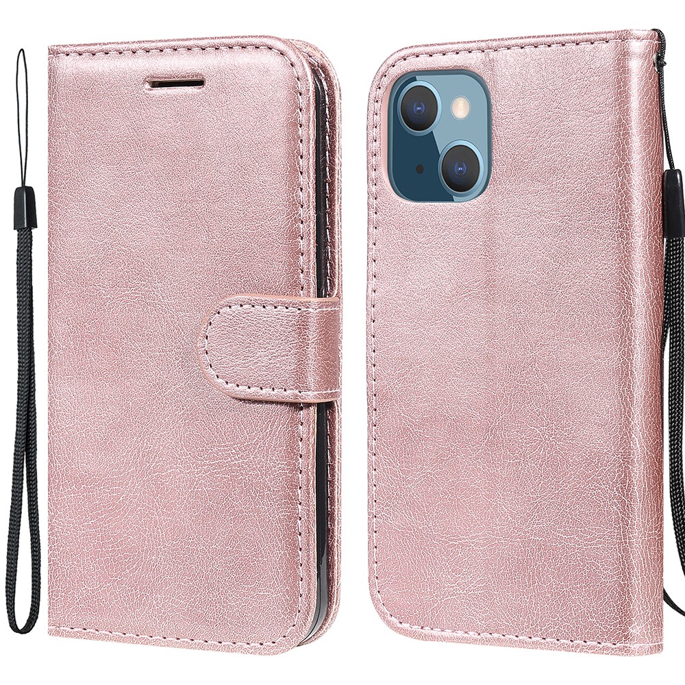  iPhone 13 Mini - Solid Läder Fodral - Roséguld