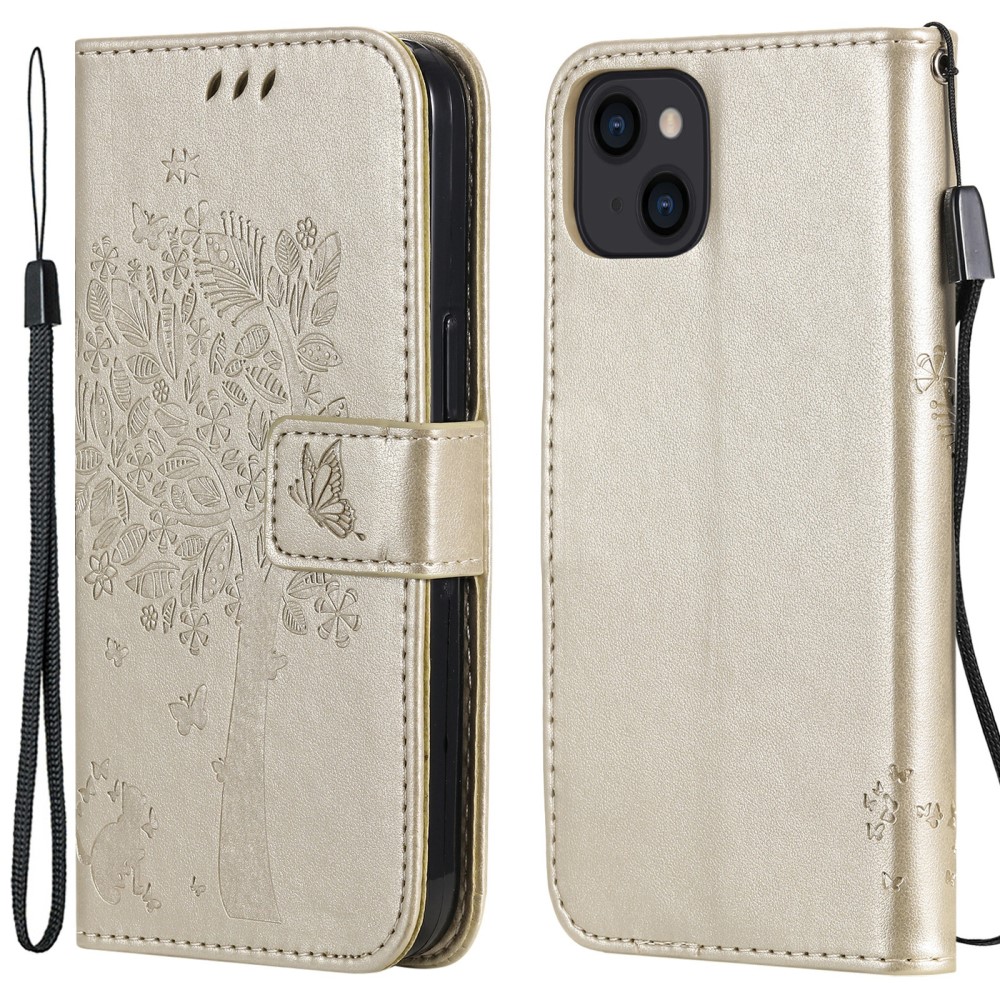  iPhone 13 Mini - Fodral Med Tryck - Guld