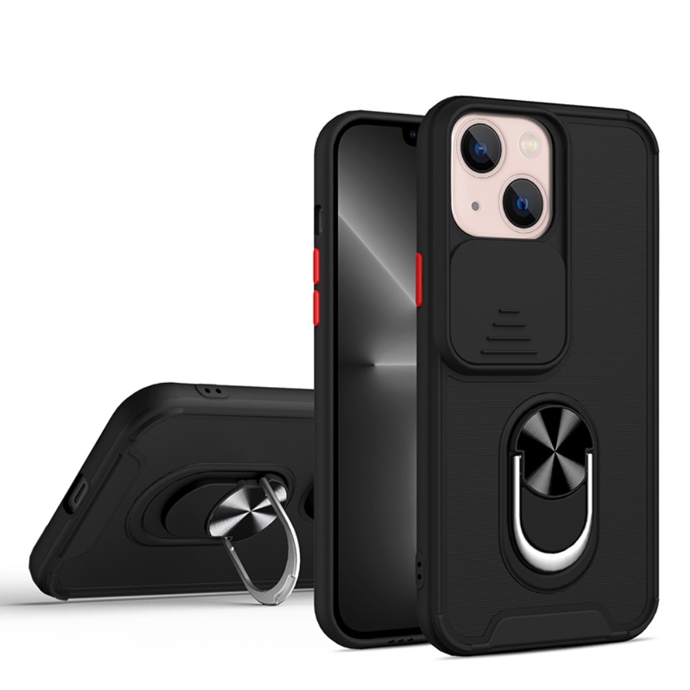  iPhone 13 Mini - CamShield Hybrid Ring Skal - Svart