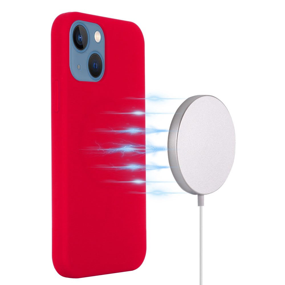  iPhone 13 Mini - MagSafe Liquid Silikon Skal - Röd
