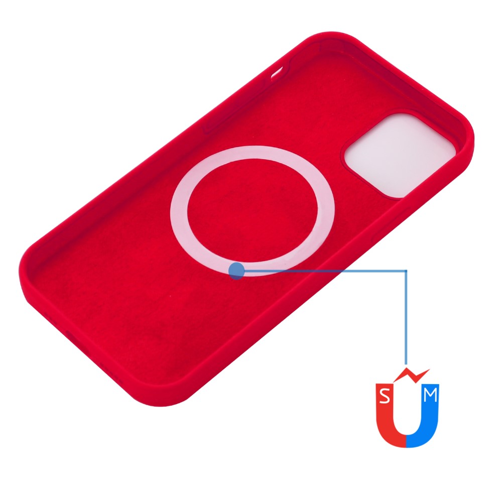  iPhone 13 Mini - MagSafe Liquid Silikon Skal - Röd
