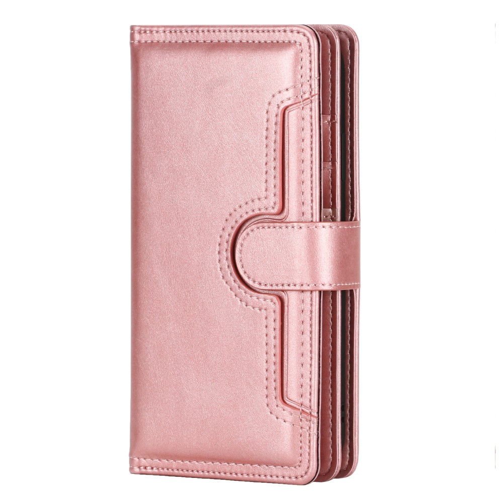  iPhone 13 Mini - Multifunktionellt Flerkort Läder Fodral - Roséguld