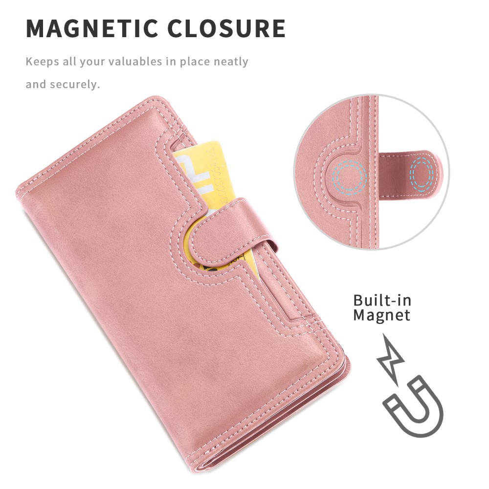  iPhone 13 Mini - Multifunktionellt Flerkort Läder Fodral - Roséguld