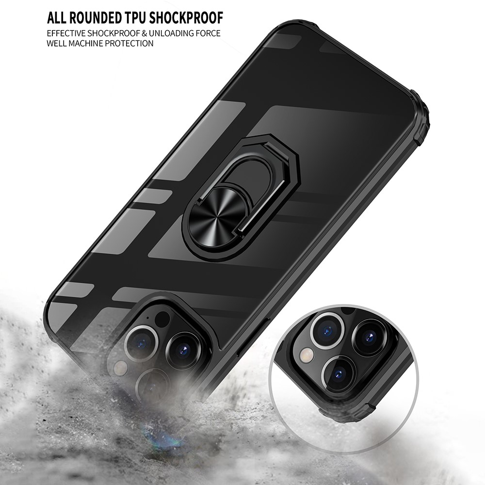  iPhone 13 Pro Max - Shockproof Hybrid Ring Skal - Blå