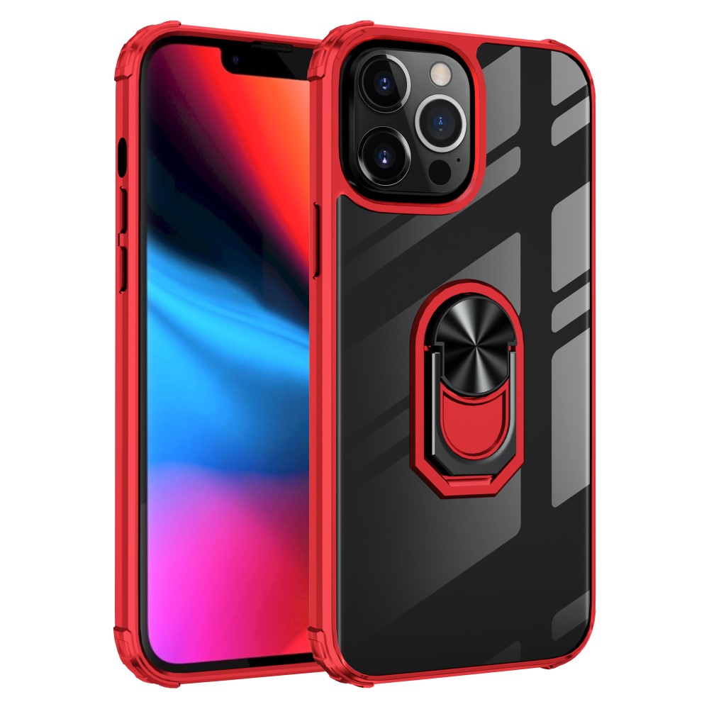  iPhone 13 Pro Max - Shockproof Hybrid Ring Skal - Röd