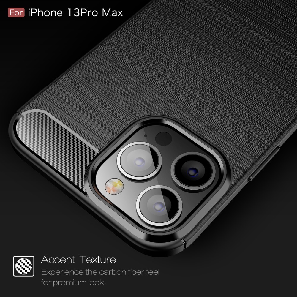  iPhone 13 Pro Max - Borstad Stål Textur Skal - Blå