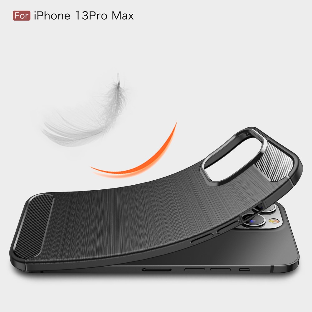  iPhone 13 Pro Max - Borstad Stål Textur Skal - Blå