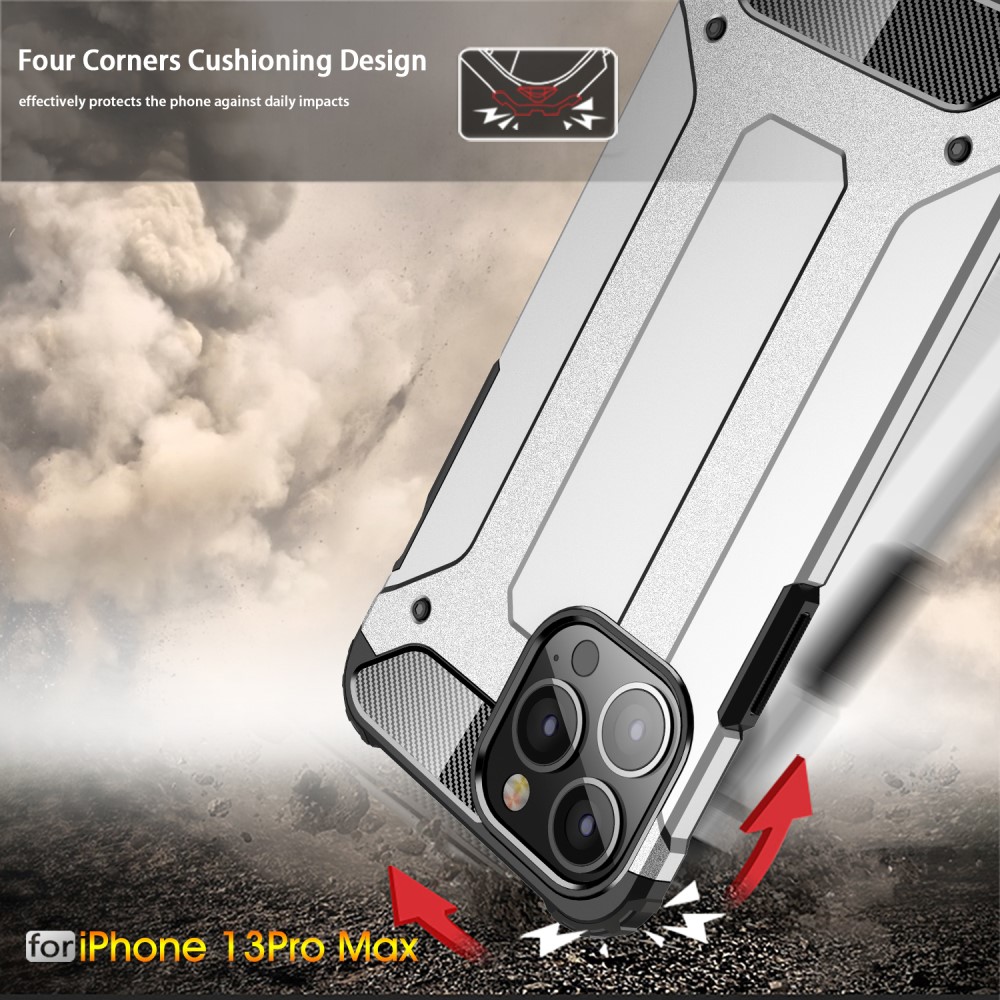  iPhone 13 Pro Max - Shockproof Armor Hybrid Skal - Silver