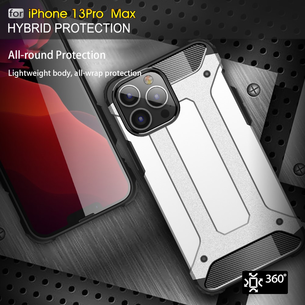  iPhone 13 Pro Max - Shockproof Armor Hybrid Skal - Silver