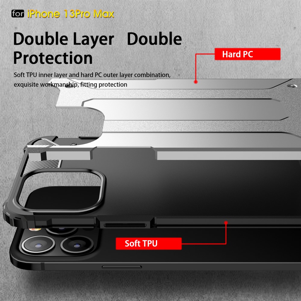  iPhone 13 Pro Max - Shockproof Armor Hybrid Skal - Guld