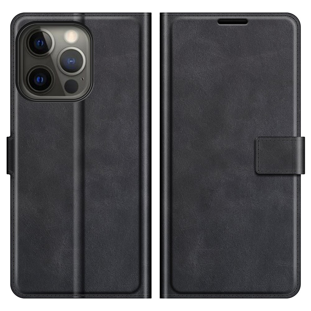  iPhone 13 Pro Max - Solid Slim Läder Fodral - Svart