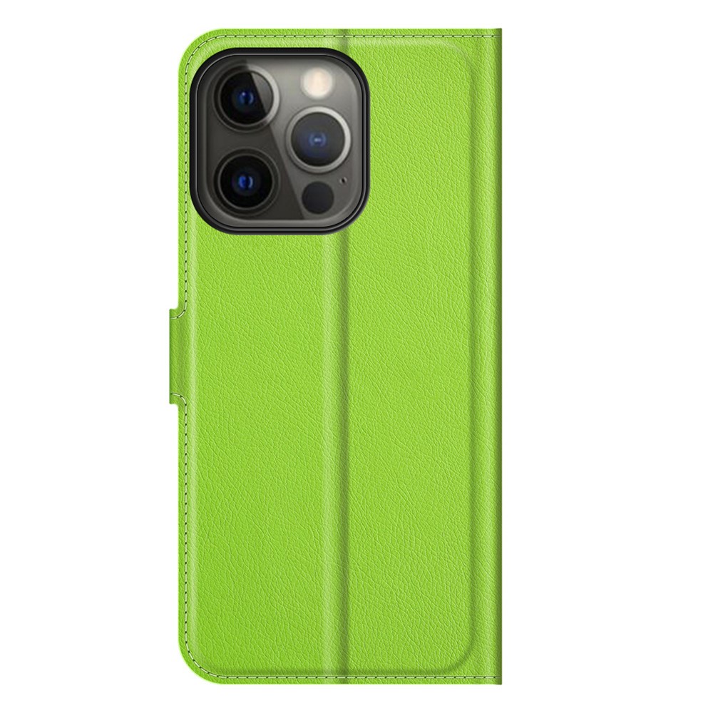  iPhone 13 Pro Max - Litchi Slim Läder Fodral - Grön