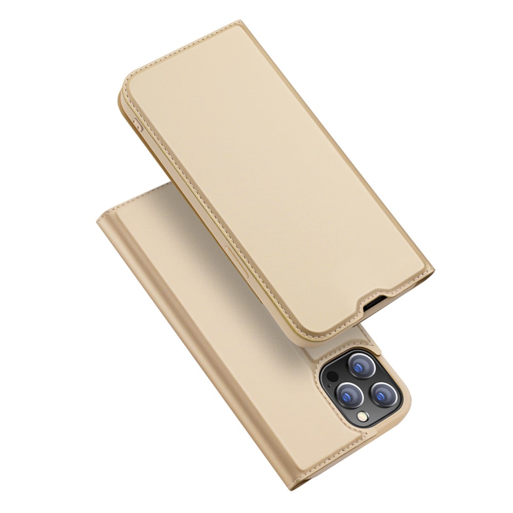DUX DUCIS iPhone 13 Pro Max - DUX DUCIS Skin Pro Läder Fodral - Guld