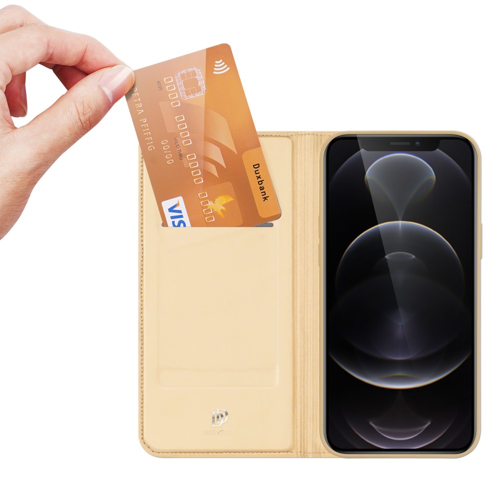 DUX DUCIS iPhone 13 Pro Max - DUX DUCIS Skin Pro Läder Fodral - Guld