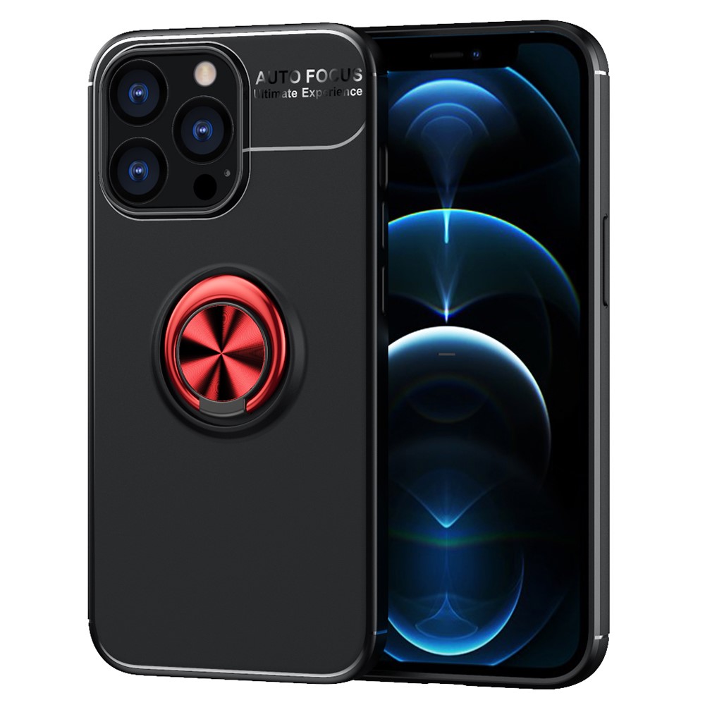  iPhone 13 Pro Max - Ring Skal - Svart/Röd