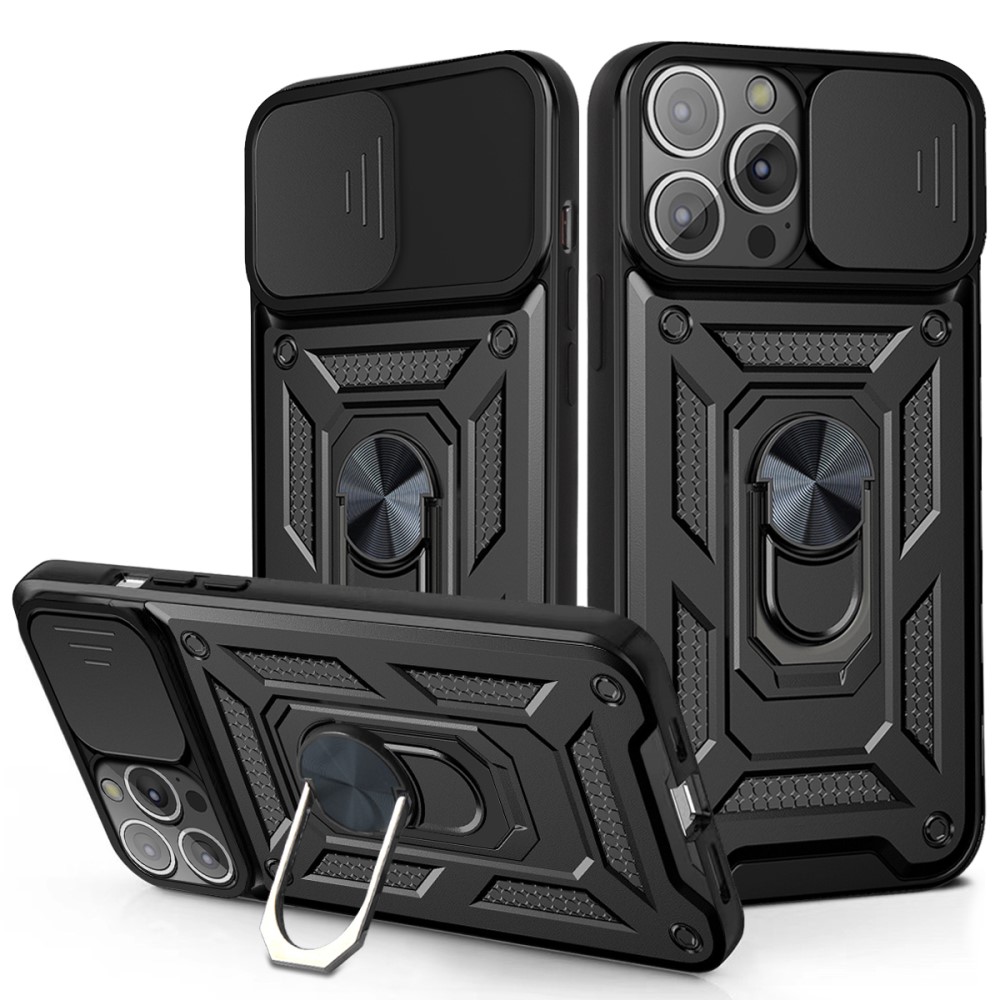  iPhone 13 Pro Max - CamShield Armor Hybrid Ring Skal - Svart