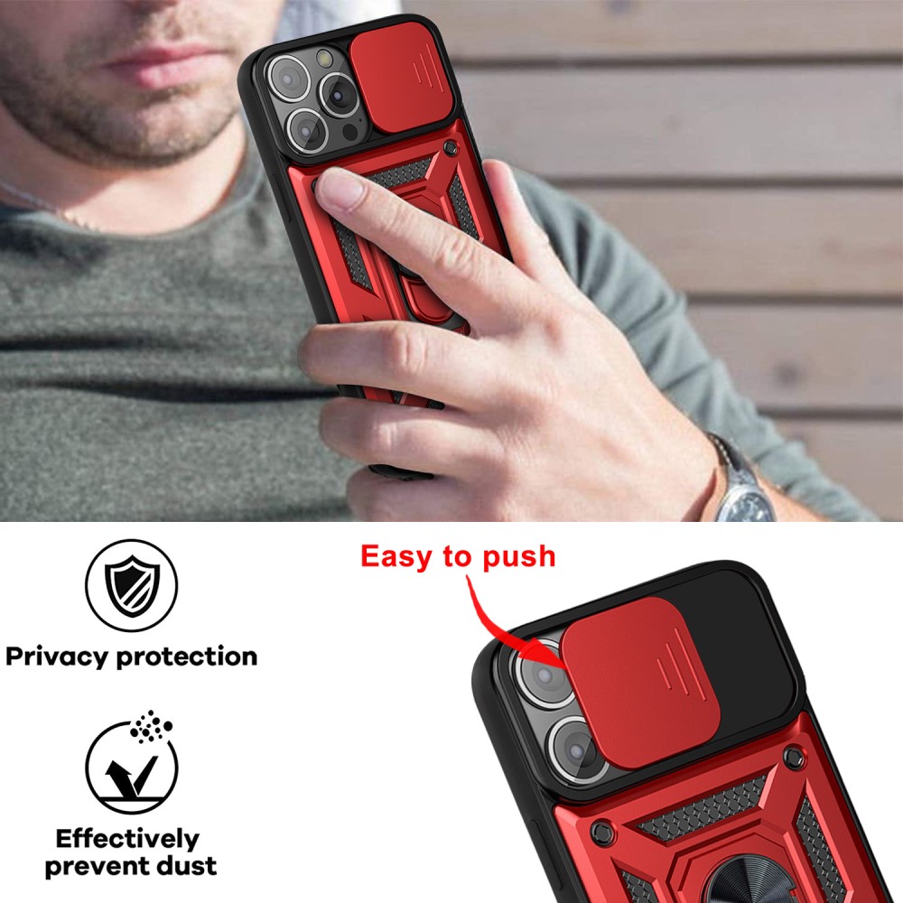  iPhone 13 Pro Max - CamShield Armor Hybrid Ring Skal - Svart