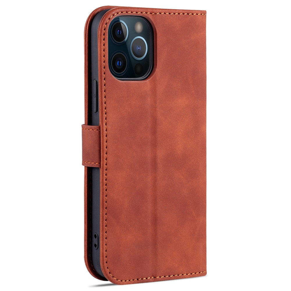 AZNS iPhone 13 Pro Max - AZNS Läder Fodral - Brun