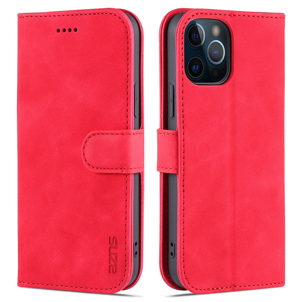 AZNS iPhone 13 Pro Max - AZNS Läder Fodral - Röd