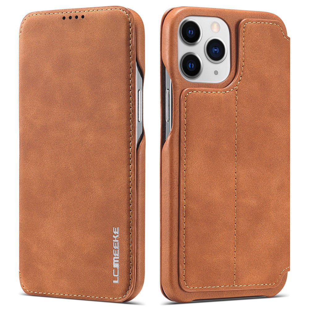 LC.IMEEKE iPhone 13 Pro Max - LC.IMEEKE Vintage Flip Fodral - Brun
