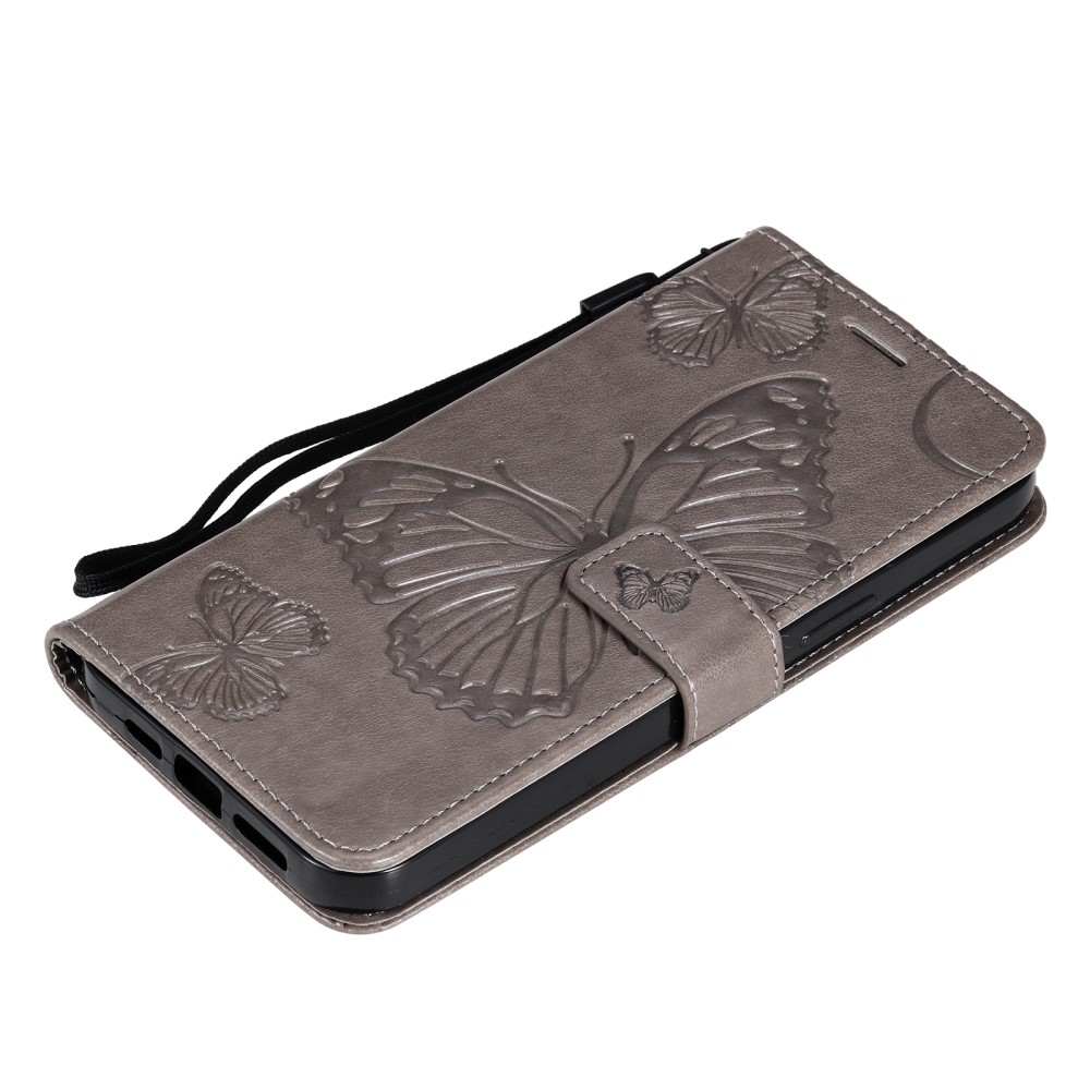  iPhone 13 Pro Max - Butterfly Läder Fodral - Grå