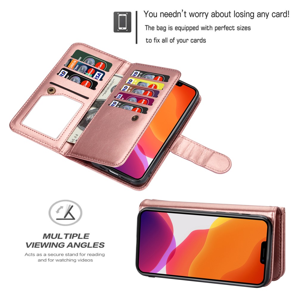  iPhone 13 Pro Max - 9-Korts 2in1 Magnet Fodral / Skal - Roséguld