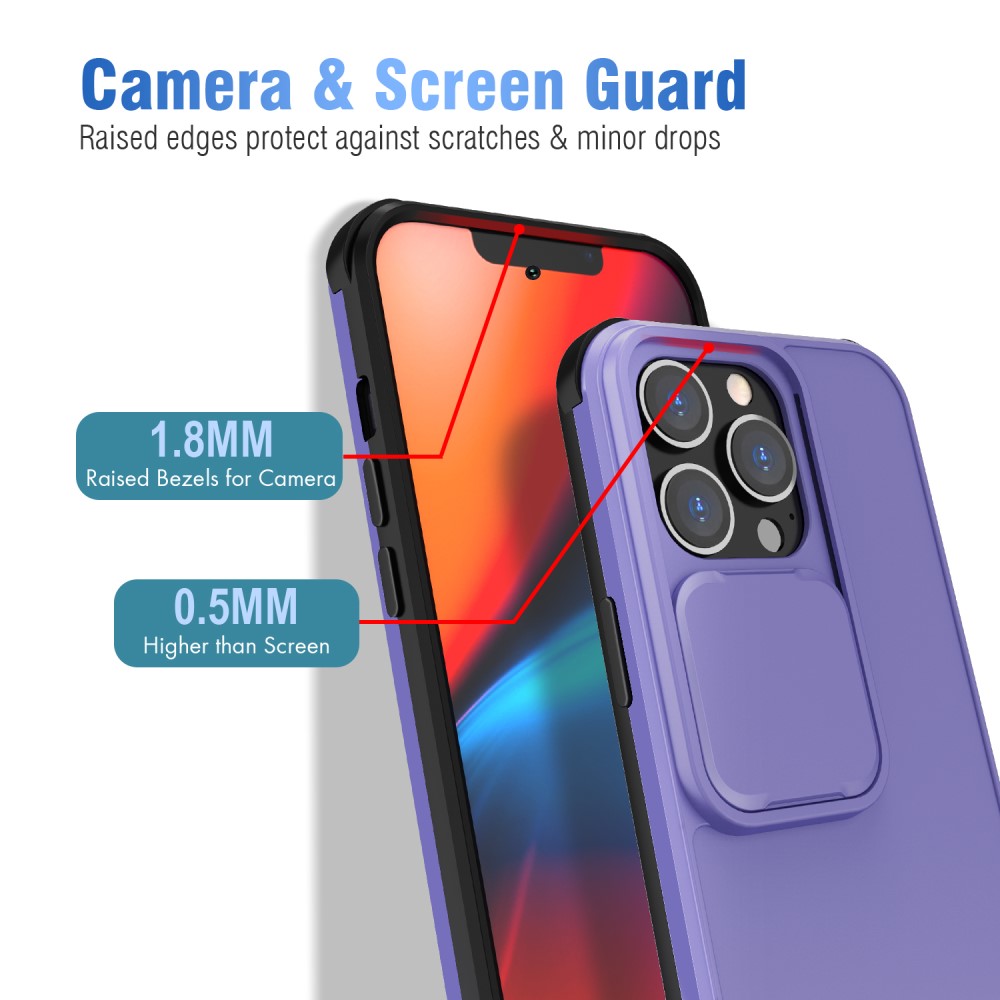  iPhone 13 Pro Max - CamShield Hybrid Skal - Lila